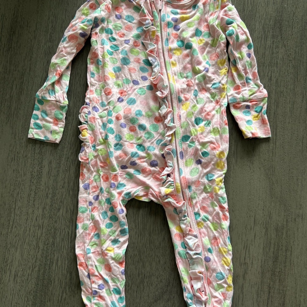 Posh Peanut Pink and Blue Footies One Piece